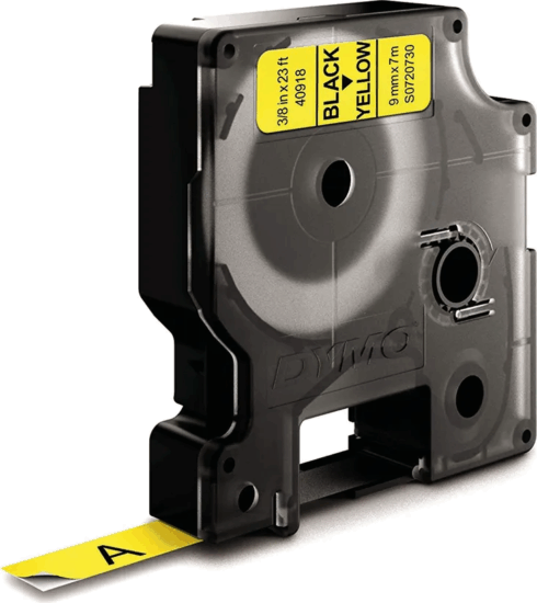 Dymo D1 Feliratozógép szalag 9mm / 7m - Sárga alapon fekete