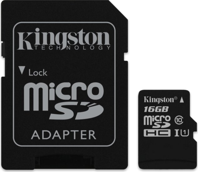 Kingston 16GB Canvas Select microSDHC UHS-I CL10 memóriakártya + Adapter