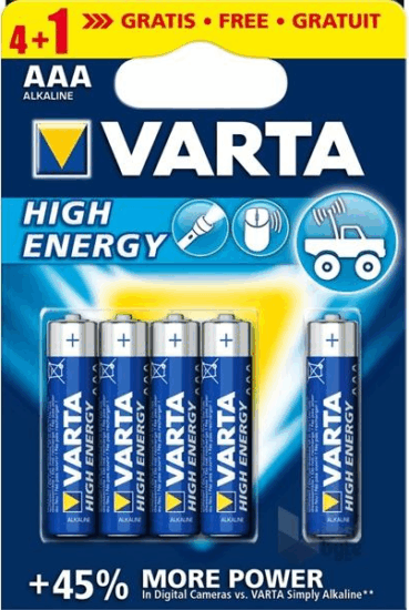 Varta High Energy AAA Ceruzaelem (4+1db/csomag)