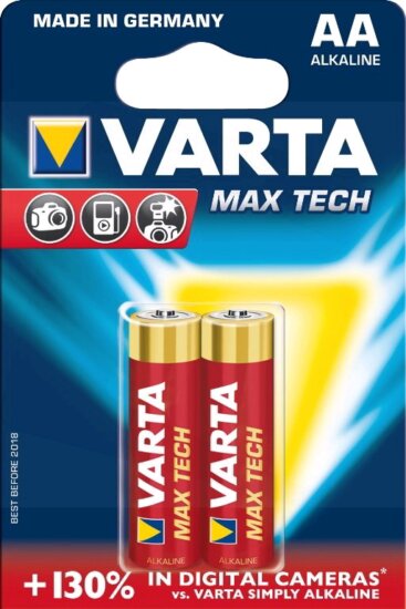 Varta MAX TECH Alkaline Cell AA Ceruzaelem (2db/csomag) Varta MAX TECH Alkaline Cell AA Ceruzaelem (2db/csomag)