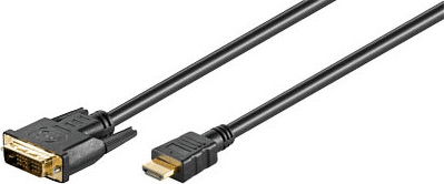 Goobay DVI-D (Single Link) - HDMI adapter kábel 1m Fekete