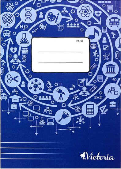 Victoria 32 lapos A5 vonalas füzet - Kék