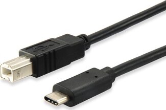 Equip 12888207 USB-C -> USB-B 2.0 kábel apa/apa 1m - Fekete