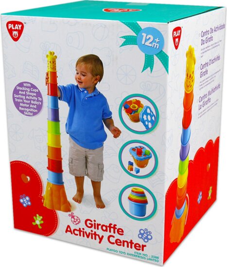 Playgo Toys 2388 Zsiráf készségfejlesztő Piramis építő játék