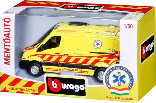 Bburago magyar mentőautó - Volkswagen Crafter 1:50