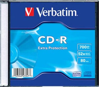Verbatim CD-R 700 MB, 80min, 52x vékony tokban (DataLife)