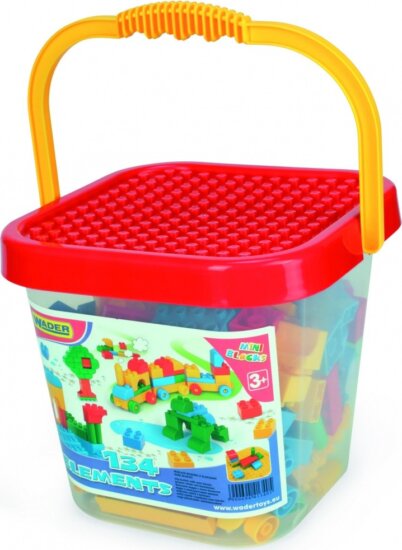 Wader 41340 Játszóvödör 134 darabos Építőjáték