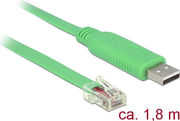 Delock 62960 USB-A - RS232 (apa - apa) kábel 1.8m - Zöld