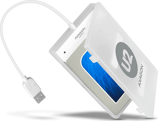 Axagon ADSA-1S 2.5" USB 2.0 Külső HDD/SSD ház - Fehér