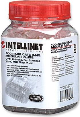 Intellinet RJ45 Cat6 UTP csatlakozó Stranded 8p8c (100 db)