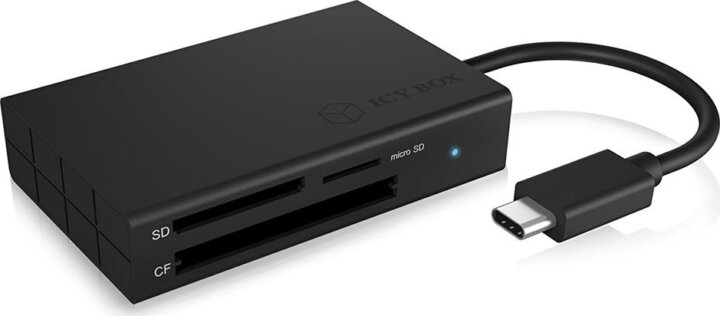 IcyBox IB-CR401-C3 USB 3.0 Type-C Külső kártyaolvasó - Fekete