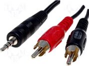 JACK - RCA Audio kábel 0.2m, 3.5mm jack apa - 2xRCA JACK - RCA Audio kábel 0.2m, 3.5mm jack apa - 2xRCA