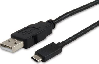 Equip 12888107 USB-C -> USB-A 2.0 apa/apa összekötőkábel 1m - Fekete