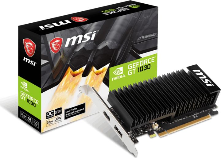 MSI GeForce GT 1030 2GB DDR4 OC Low Profile Videókártya MSI GeForce GT 1030 2GB DDR4 OC Low Profile Videókártya