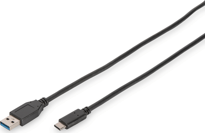 Digitus DB-300136-010-S USB-C apa - USB-A apa Adat- és töltőkábel 1m - Fekete