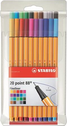 Stabilo Point 88 Big Point 0.4mm Tűfilc készlet - 20 különböző szín (20 db) Stabilo Point 88 Big Point 0.4mm Tűfilc készlet - 20 különböző szín (20 db)