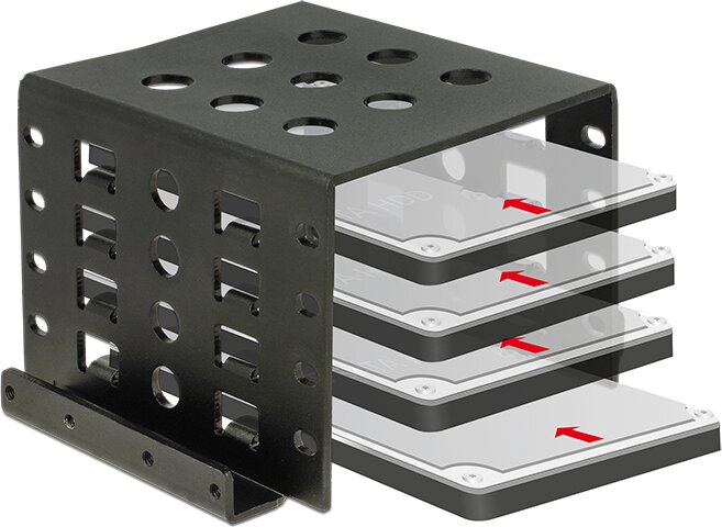 Delock 18271 4x2.5-3.5" HDD Beépítő keret Fekete Delock 18271 4x2.5-3.5" HDD Beépítő keret Fekete