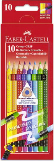 Faber-Castell Háromszögletű Színes ceruza szett radírral (10 db)