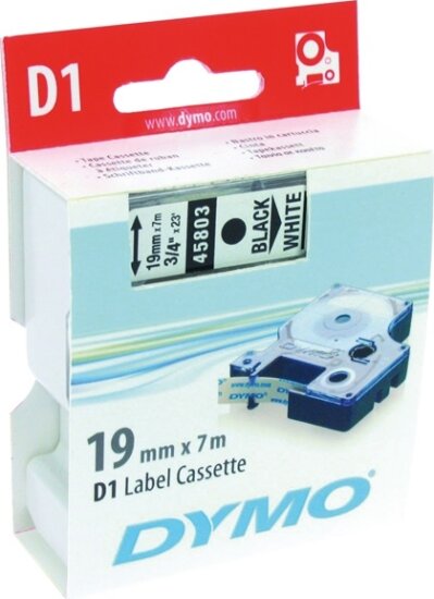 DYMO LM D1 Feliratozógép szalag 19mm fekete betű / fehér alap