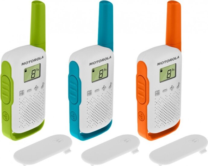 Motorola TLKR T42 Triple Walkie Talkie (3db) - Kék / Zöld / Narancs