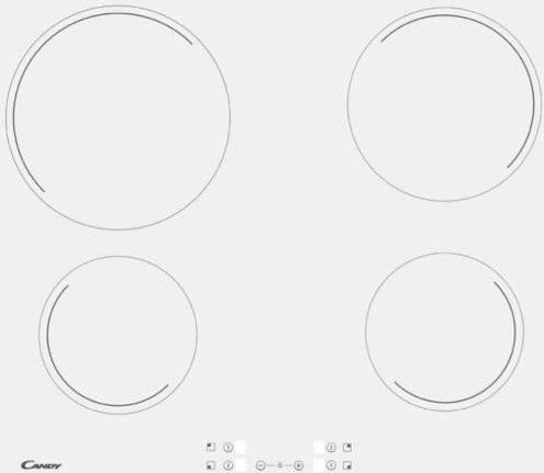 Candy CH64CCW beépíthető kerámia főzőlap - Fehér