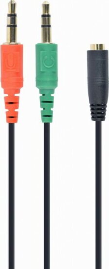 Gembird CCA-418M 3.5mm Jack anya - 2x 3.5mm Jack apa kábel 0.2m - Fekete