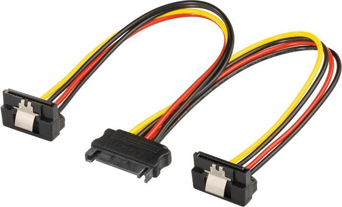 Goobay 95115 SATA apa - 2x SATA anya tápkábel 0.2m