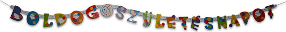 Boldog születésnapot feliratos girland - 1,6 m