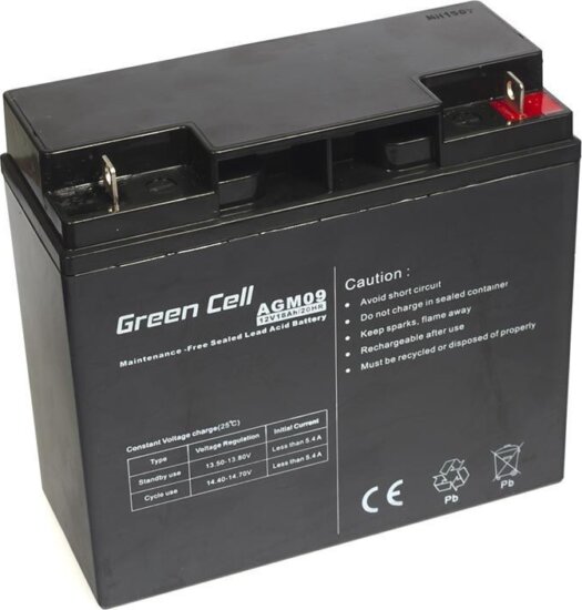 Green Cell 12V 18Ah AGM Zselés akkumulátor