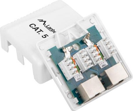 Lanberg UTP RJ45 CAT5e Árnyékolt csatlakozó doboz - Fehér Lanberg UTP RJ45 CAT5e Árnyékolt csatlakozó doboz - Fehér