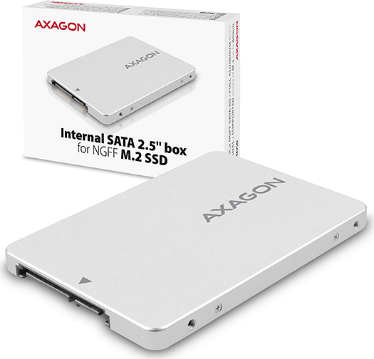 Axagon RSS-M2SD M.2 SATA B-Key - SATA SSD adapter ház - Ezüst Axagon RSS-M2SD M.2 SATA B-Key - SATA SSD adapter ház - Ezüst