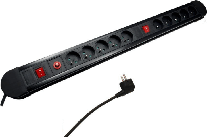 Maclean MCE10 220V Hálózati Elosztó 10 aljzatos 1.5m - Fekete