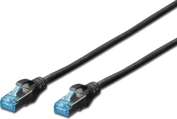 Digitus DK-1532-010/BL SF/UTP CAT5e Patch kábel 1m Fekete