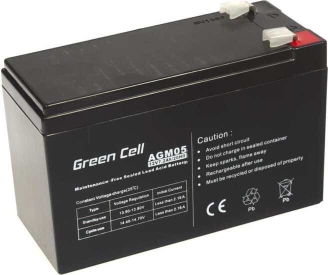Green Cell 12V 7.2Ah AGM Zselés akkumulátor Green Cell 12V 7.2Ah AGM Zselés akkumulátor