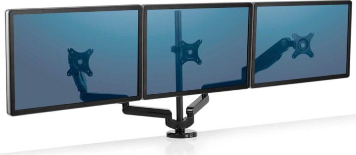 Fellowes 8042601 0"-27" Platinum LCD TV/Monitor asztali tartó kar 3 monitorhoz Fekete