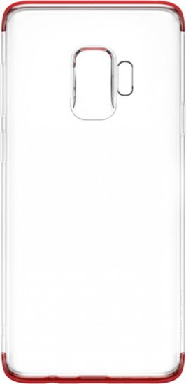 Baseus Armor Samsung Galaxy S9 Szilikon Hátlap - Átlátszó-Piros