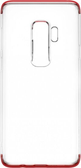 Baseus Armor Samsung Galaxy S9+ Szilikon Hátlap - Átlátszó-Piros