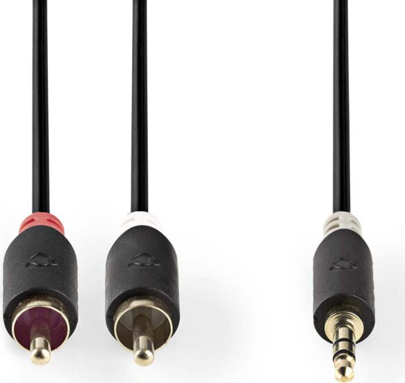 Nedis CABW22200AT50 JACK - RCA kábel 5m (3,5 mm-es jack apa - 2xRCA apa)