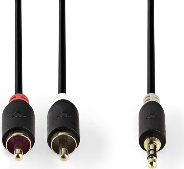 Nedis CABW22200AT30 JACK - RCA kábel 3m (3,5 mm-es jack apa - 2xRCA apa)