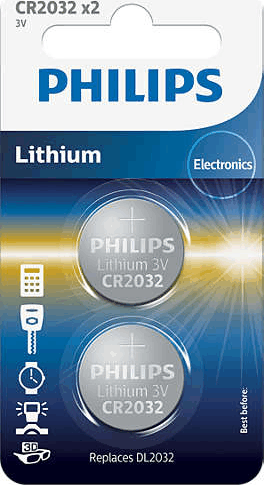 Philips CR2032P2/01B Lítium Gombelem (2db/csomag)