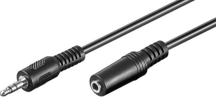 Goobay 50431 3.5mm Jack (apa - anya) kábel 2m - Fekete Goobay 50431 3.5mm Jack (apa - anya) kábel 2m - Fekete