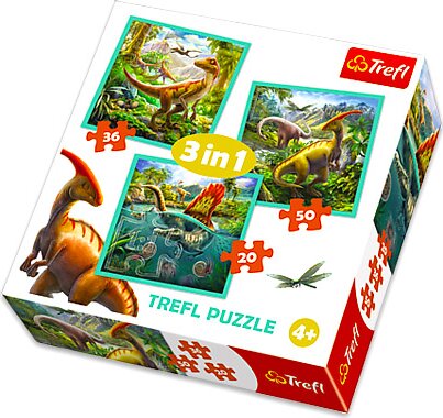 Trefl 34837 dinoszauruszok 3 az 1-ben puzzle 20, 36, 50 darabos