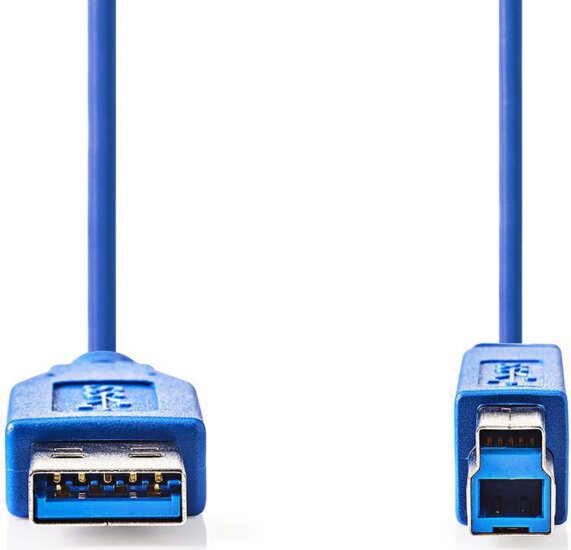 Nedis CCGP61100BU20 USB-A - USB-B (apa - apa) kábel 2m - Kék