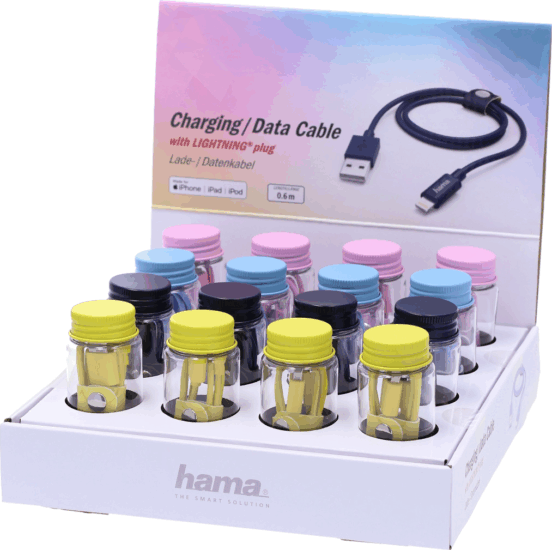 Hama 183212 USB apa - Lightning apa Adat- és iPhone töltőkábel 0.6m - Több színű