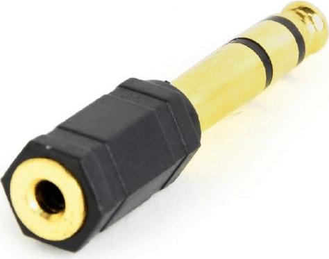 Gembird A-6.35M-3.5F 6.35mm jack apa - 3.5mm jack anya Audió adapter Fekete
