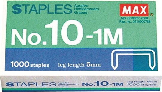 Max 10-1 Tűzégépkapocs - 1000 db/doboz