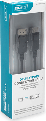 Digitus DB-340100-020-S DisplayPort apa - DisplayPort apa Összekötő kábel 2m Fekete