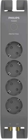 Philips SPN5144A 220V hálózati elosztó 4 aljzatos túlfeszültség védelemmel 2.0m - Szürke Philips SPN5144A 220V hálózati elosztó 4 aljzatos túlfeszültség védelemmel 2.0m - Szürke
