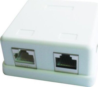 Gembird CAT5 2xRJ45 csatlakozóaljzat Fehér