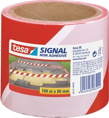 Tesa 80mm x 100m Kordonszalag - Piros/Fehér